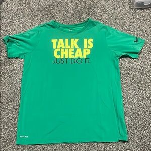 Nike Green Short Sleeve Tee with Bold Yellow Print